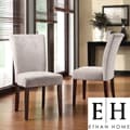 ETHAN HOME Silver Gray Chenille Parson Chairs (Set of 2)