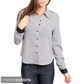 Stanzino Women's Contrast Cuff Button-up Shirt