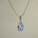 Jewelry by Dawn Sterling Silver Crystal AB Pear Snake Chain Necklace