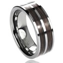 Vance Co. Men's Tungsten Carbide Wood Inlay Band (8 mm)