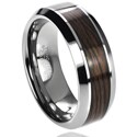 Vance Co. Men's Tungsten Carbide Wood Inlay Band (8 mm)
