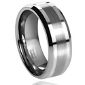 Daxx Men's Tungsten Carbide Brushed Center Band (8 mm)