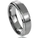 Vance Co. Men's Tungsten Carbide Brushed Center Stepped Edge Band (6 mm)