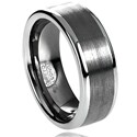 Daxx Men's Tungsten Carbide Brushed Raised Edge Band (8 mm)