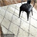Handmade Moroccan Trellis Wool Shag Rug