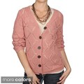 Journee Collection Women's Button-up Crocheted Cardigan