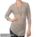 Journee Collection Women's Half-sleeve Scoop Neck Tunic Top