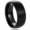 Daxx Men's Tungsten Brushed Black Enamel Domed Band (8 mm)