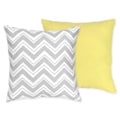 Sweet JoJo Designs Zig Zag Yellow and Grey Reversible 16-inch Decorative Pillow