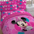 Minnie 'Fuschia Hearts' 5-piece Bed in a Bag with Sheet Set
