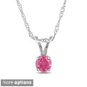 Miadora 14k White Gold 1/4 to 3/4ct TDW Pink Diamond Solitaire Necklace