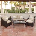 RST Slate 6-piece Love Seat and Club Chairs Patio Furniture Set Outdoor Model OP-PEOSS6-SLT-K