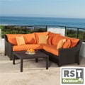 RST Outdoor 'Tikka' 4-Piece Corner Sectional Sofa and Coffee Table Patio Furniture Set