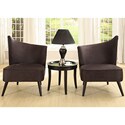 Flared Back Black Microfiber Accent Chair
