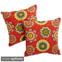 Blazing Needles Floral 18-inch Throw Pillows (Set of 2)