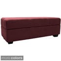 Vanderbilt Microfiber Tufted Padded Hinged Loveseat Storage Ottoman Bench