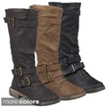 Journee Collection Women's 'Harvey-3' Buckle Detail Tall Boots