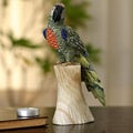 Handcrafted Gemstone 'Forest Macaw' Sculpture (Peru)