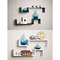 Laminated Espresso 'S' Wall Mount Shelves (Set of 2)