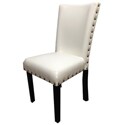 Creamy White Leatherette Parson Dining Chairs (Set of 2)