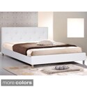 Barbara White Modern Full-size Bed with Crystal Button Tufting