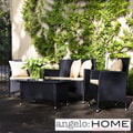 angelo:HOME Napa Estate Summer Espresso Black Wicker Indoor/ Outdoor 4-piece Set
