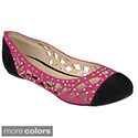 Journee Collection Women's 'Eileen-30' Cut-out Round Toe Flats
