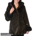 Nuage Women's Furry Zig Zag Weave Short Coat