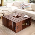 Furniture of America 'The Crate' Square Coffee Table with Open Shelf Storage