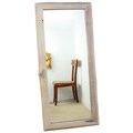 Hand-crafted Antique White Reclaimed Teak Wood Full-length Mirror (Thailand)