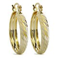 14k Yellow Gold Swiss-Cut Hoop Earrings