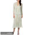 R & M Richards Women's Beaded Embellished 2-piece Dress Set