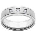 Crucible Titanium 1/10ct TDW Diamond Accent Brushed Comfort Fit Band Ring (H-I, SI2)