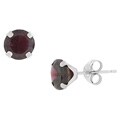 Pori 14k White Gold Round-cut Crystal Birthstone Stud Earrings