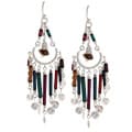 Bamboo and Tiger's Eye Dangle Earrings (Peru)