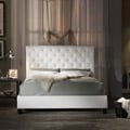Sophie Tufted White Faux Leather Queen-size Platform Bed