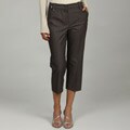Larry Levine Women's Grey Stonewash Denim Crop Pants