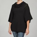 Joseph A Women's Black Crop Cowl Neck Top