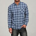 Cactus Men's Blue Plaid Flannel Shirt FINAL SALE