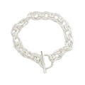 Sterling Essentials Sterling Silver 7.5-inch Handmade Link Bracelet with Toggle