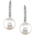 Miadora 14k Gold FW Pearl and 1/10ct TDW Diamond Earrings (8-9 mm) (H-I, I2-I3)
