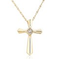 14k Yellow Gold Diamond Cross Pendant