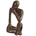 Carved Wood 'The Thinker' 10-inch Statue (Ghana)