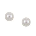 DaVonna 14k Yellow Gold Cultured Akoya Pearl Earrings (7-7.5 mm)