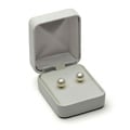 DaVonna 14k Yellow Gold Cultured Akoya Pearl Earrings (7-7.5 mm)
