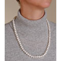DaVonna 14k Gold Cultured Freshwater Pearl Necklace (7.5-8 mm/ 24 in)