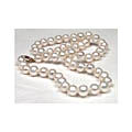 DaVonna Cultured White Freshwater Pearl Necklace (6.5-7 mm/ 36 in)