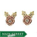 Black Hills Gold Diamond Rose Earrings