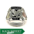 Black Hills Gold and Sterling Silver Black Onyx Freedom Ring