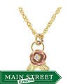 Black Hills Gold Diamond Rose Pendant